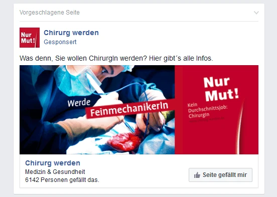 Anzeigen Motiv - "Gefällt mir"-Angaben bewerben