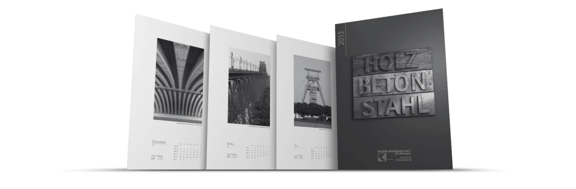 Layout & Produktion für den Jahreskalender der Setzpfandt Architekten aus Weimar