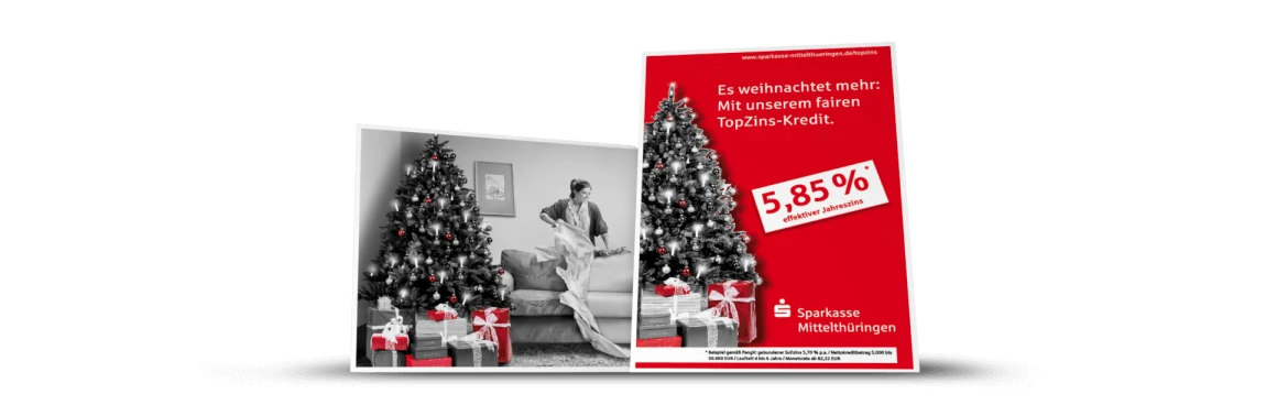 kartinka wirbt mit der Sparkasse Mittelthüringen für eine Kredit-Kampagne